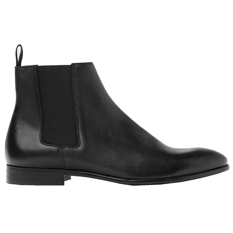 European autumn and winter new leather men's shoes loose band black cowhide Chelsea short boots Martin boots 5003