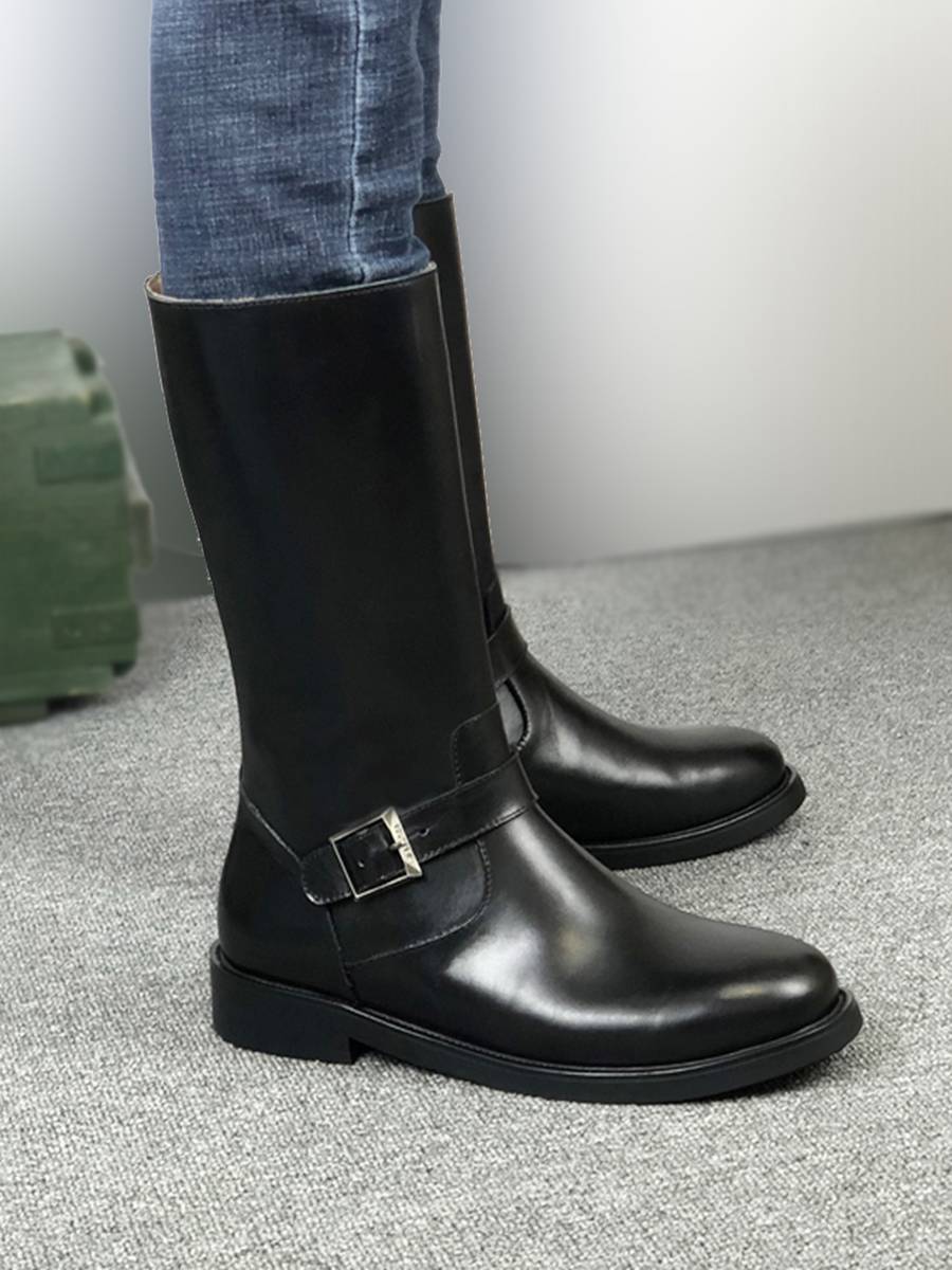 British plus men's boots in the bangs of boots in winter warming motorcycle boots, motorcycle boots, Mongolian boots high -top Martin boots large size