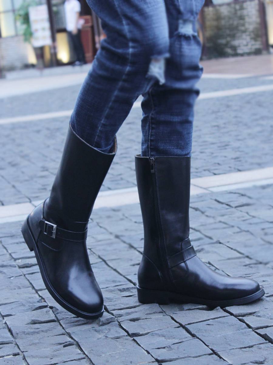 British plus men's boots in the bangs of boots in winter warming motorcycle boots, motorcycle boots, Mongolian boots high -top Martin boots large size