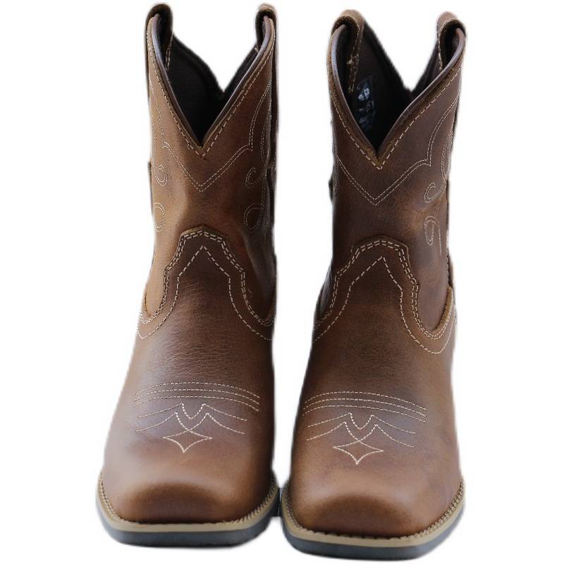 Waitou leather denim boots, small boots Martin boots, small western boots in western boots, women's horse boots flaws will not be returned