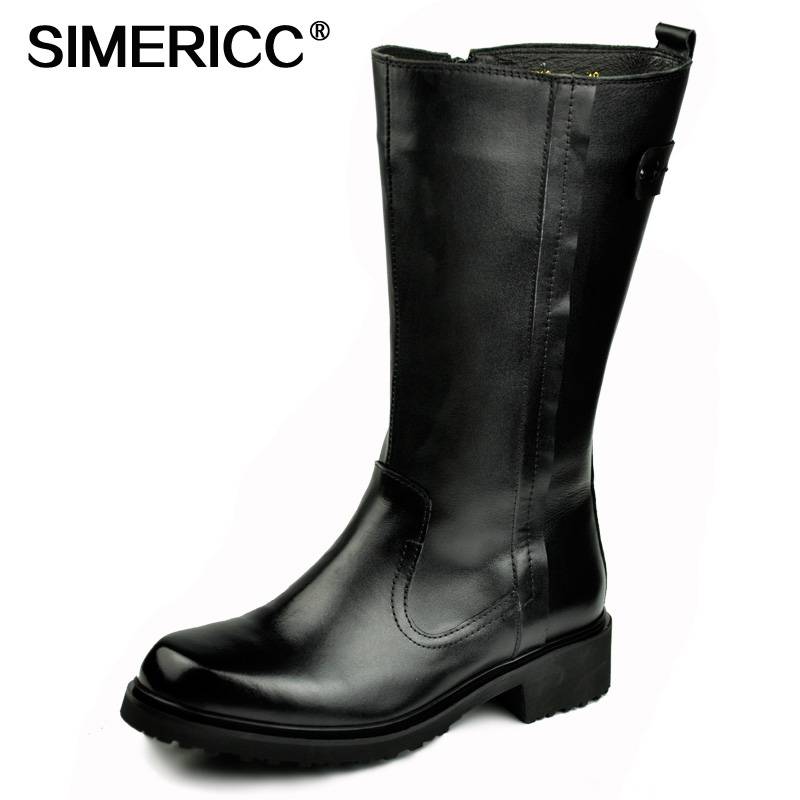 Winter all -leather horse boots men's leather long tube warm cotton wool boots Motorcycle boots tall knight horseshoe boots 919