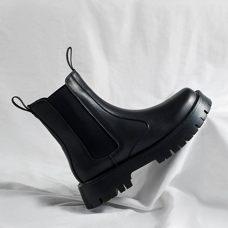 Chelsea boots men's summer new smoke boots tall leather Martin boots British style thick bottom ins tide male boots