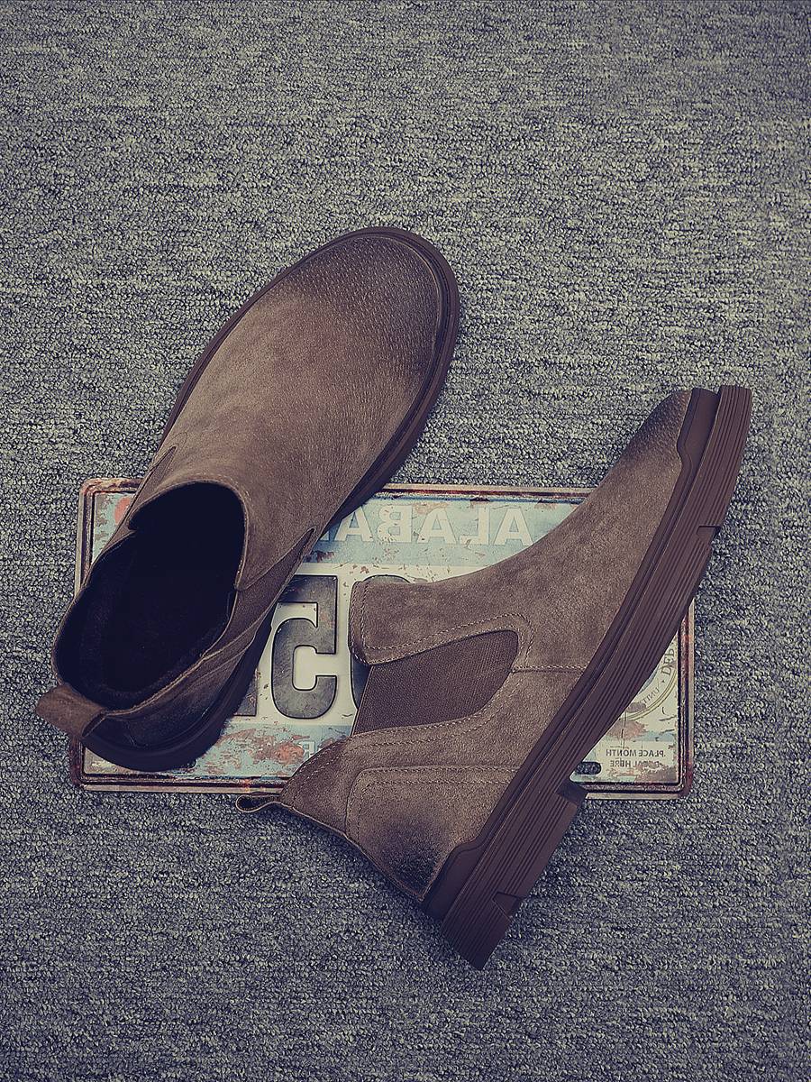Summer Martin boots men's high -top shoes British wind Chelsea boots breathable boots trendy leather workpiece boots