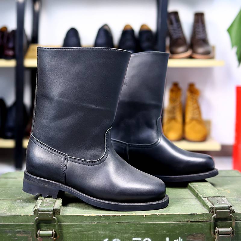 All leather!Outdoor round -headed knight boots high horse boots head layer cowhide solid leisure leisure boots male
