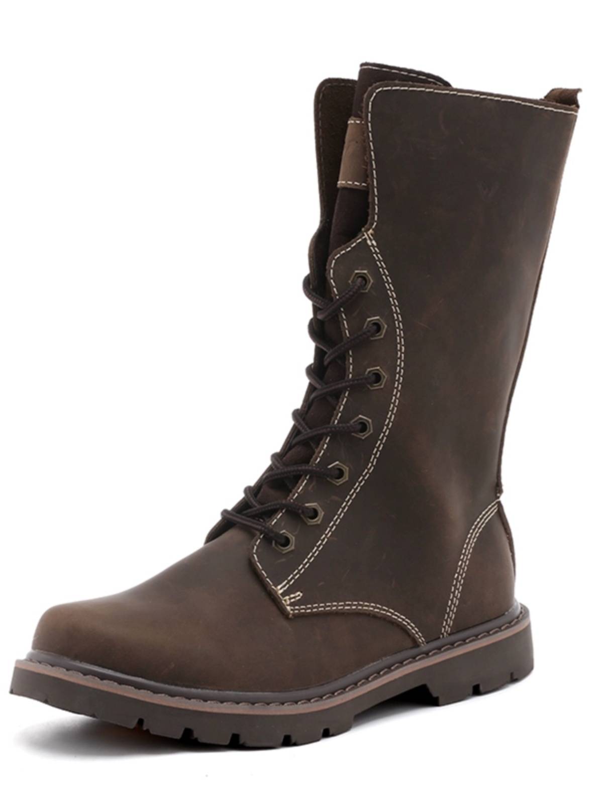 Leather men's boots, cowhide Knight boots, high -pipe boots, Mongolian boots retro boots, moisture workers, breathable Martin boots