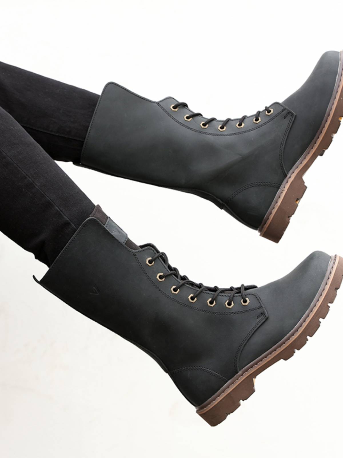 Leather men's boots, cowhide Knight boots, high -pipe boots, Mongolian boots retro boots, moisture workers, breathable Martin boots