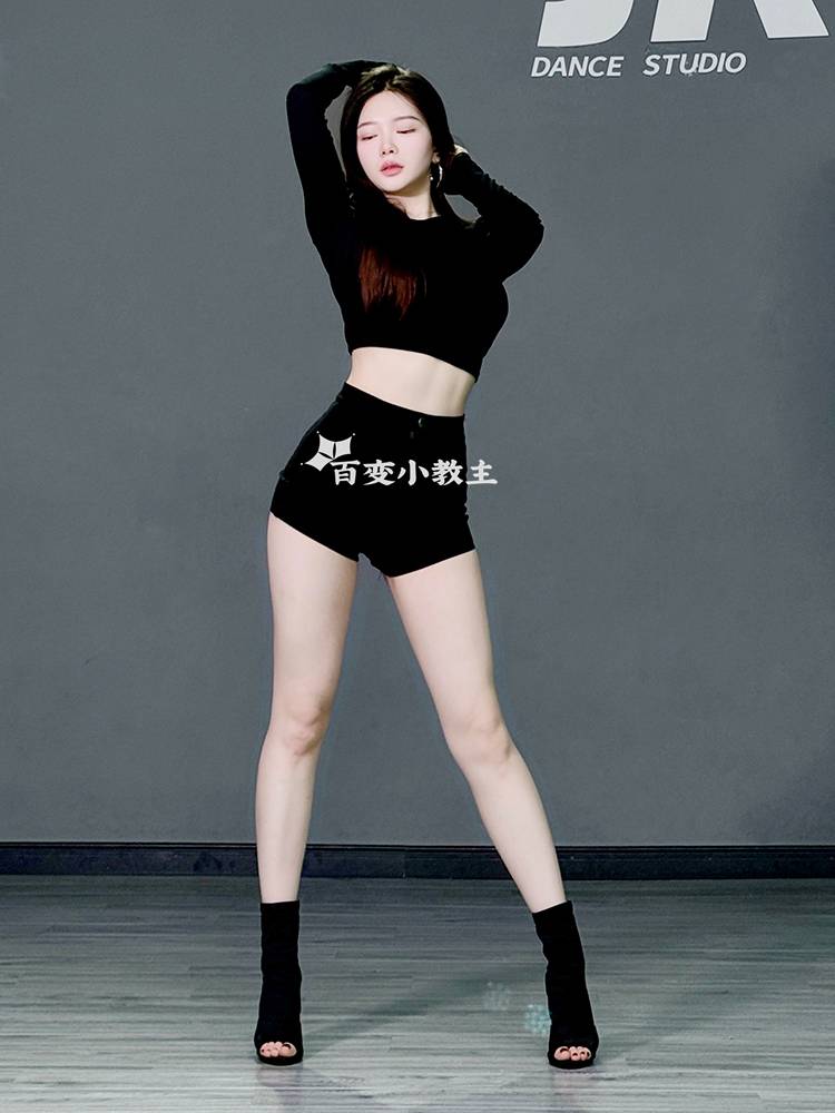 Jazz Dance high -heeled shoes Latin dance boots fish mouth fine heels black elastic cloth dance shoes heels big size