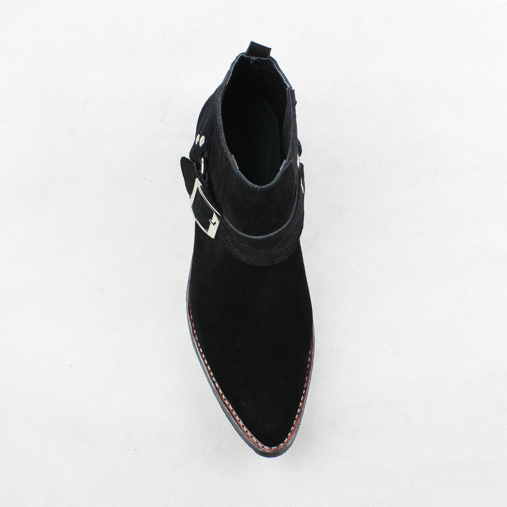 Genuine TB803F Shenglianfang leather handmade sewing American western boots, denim boots Martin boots men's short boots