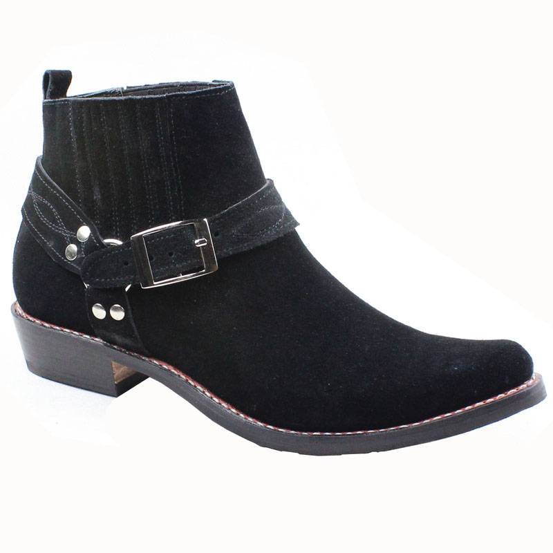 Genuine TB803F Shenglianfang leather handmade sewing American western boots, denim boots Martin boots men's short boots
