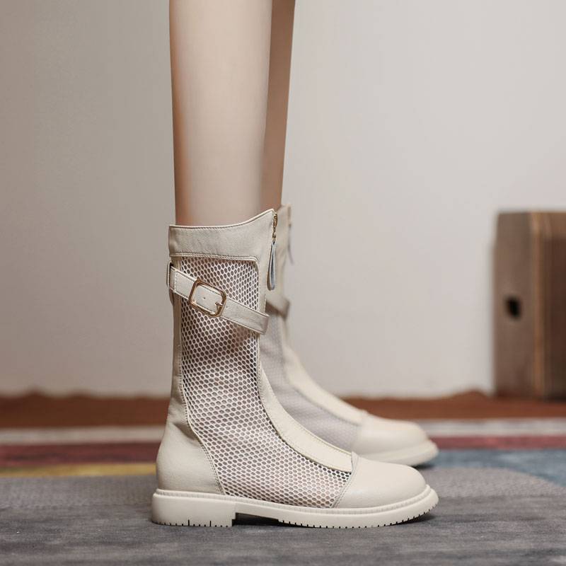 Guidi Fame Martin Boots Women's Thin 2024 Summer Summer New Nets Boot Boots Flat Boot Boots Boot Boots