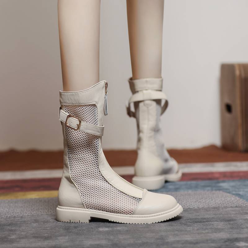 Guidi Fame Martin Boots Women's Thin 2024 Summer Summer New Nets Boot Boots Flat Boot Boots Boot Boots