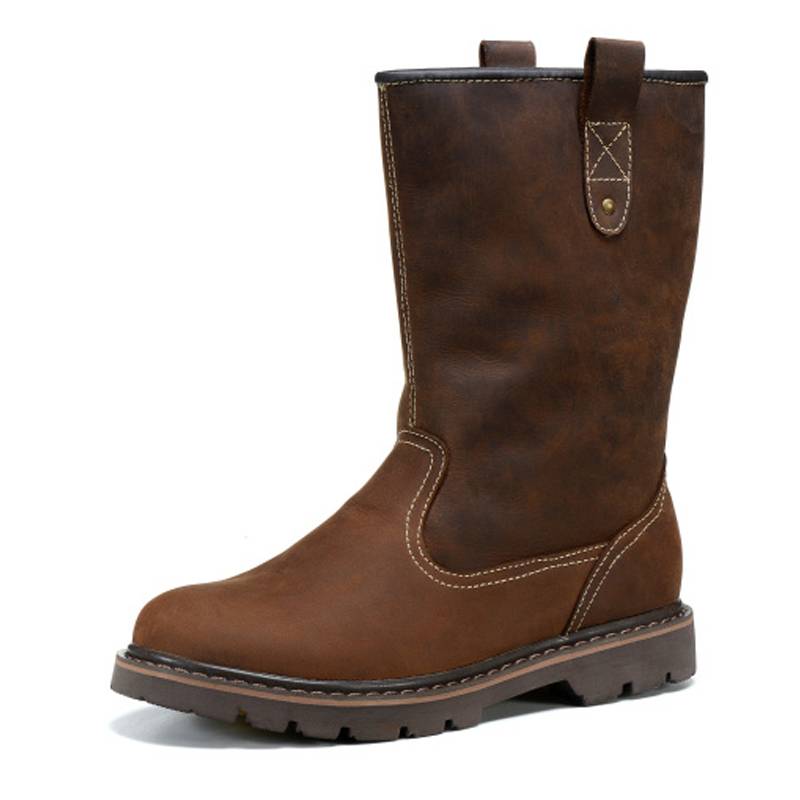 Cowhide motorcycle boots Mongolian boots, high leather male knight boots, moisture breathable Martin boots female retro workpiece boots