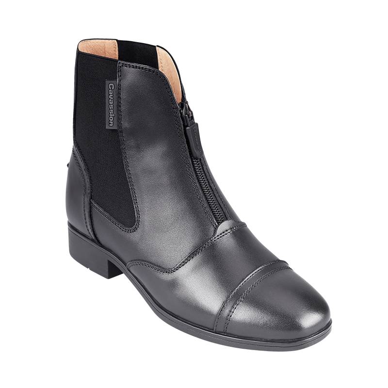 Cavassion British equestrian boots men and women front zipper cow leather boots obstacle riding boots 8106019