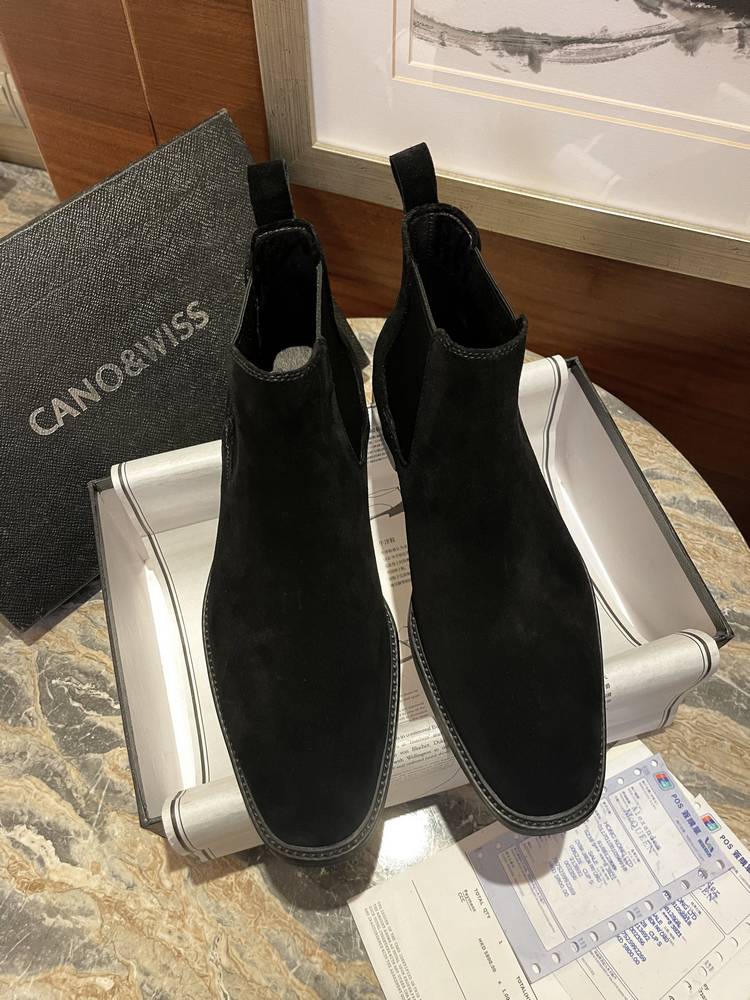 CW spring Chelsea boots male leather short boots flipped British kick and velvet formal Martin boots high -top business