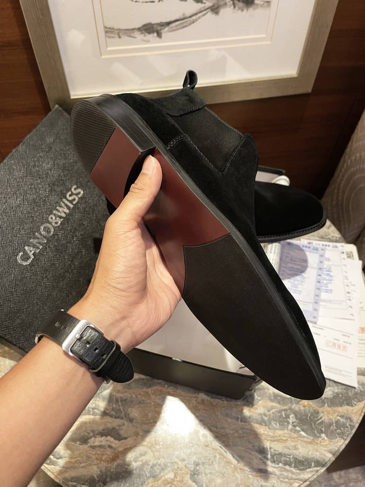 CW spring Chelsea boots male leather short boots flipped British kick and velvet formal Martin boots high -top business