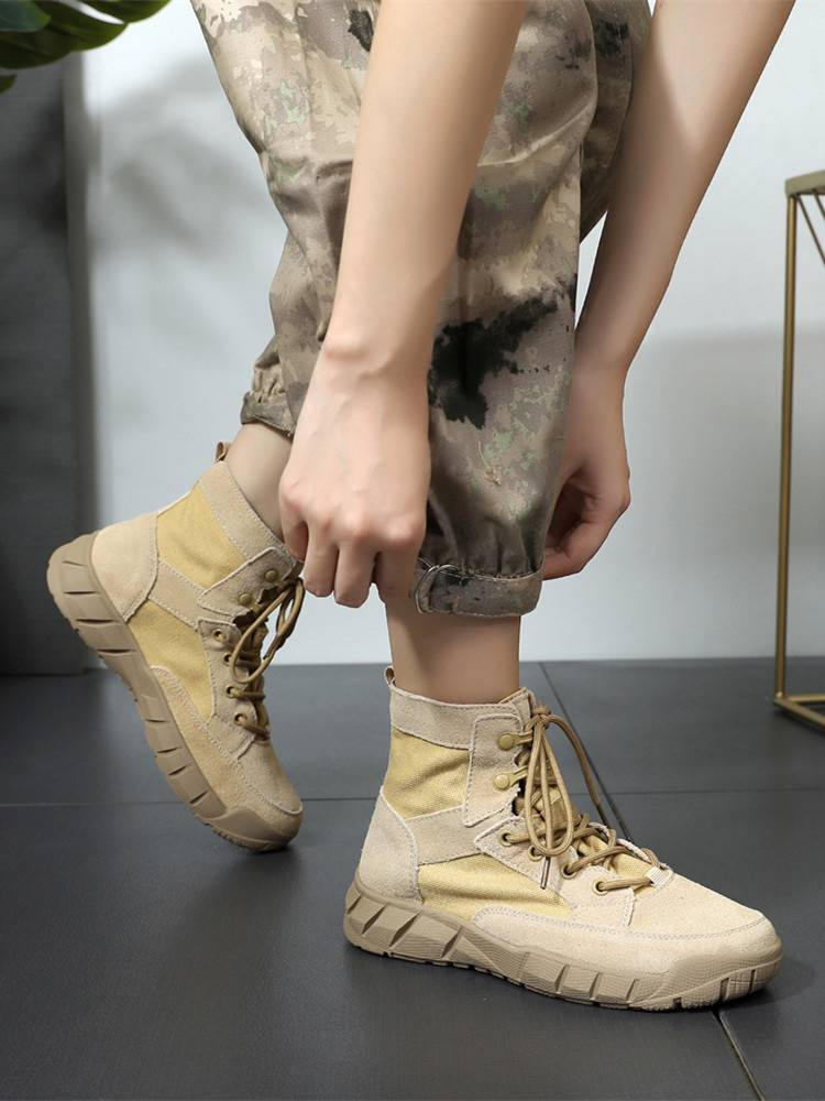 Leather Desert Boots Female 2024 New Lightweight Innochylic Workers Boots Hob Shoes Outdoor Mountaineering Martin Boots