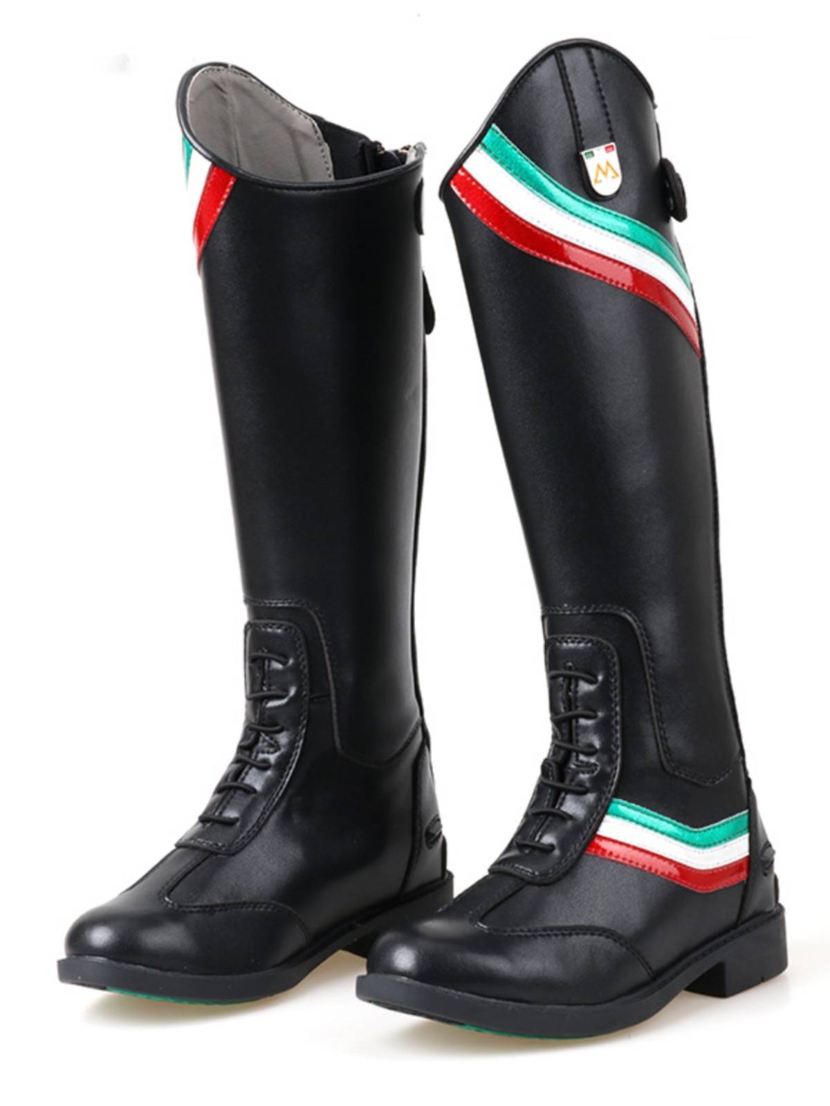 Leather ride competition training horse boots high -pipe boots breathable leather equestrian boots children's equestrian boots