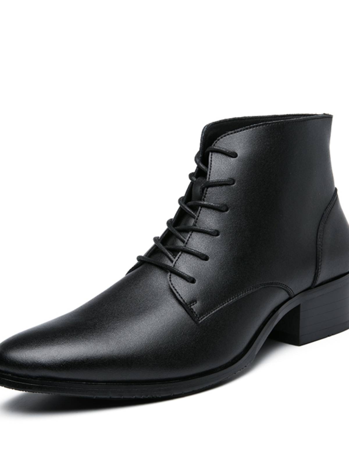 Templim Martin Boots Male Korean Version British Business Inside Business Adding High School Gang Gang high -heeled hairstyle leather shoes high -top leather boots