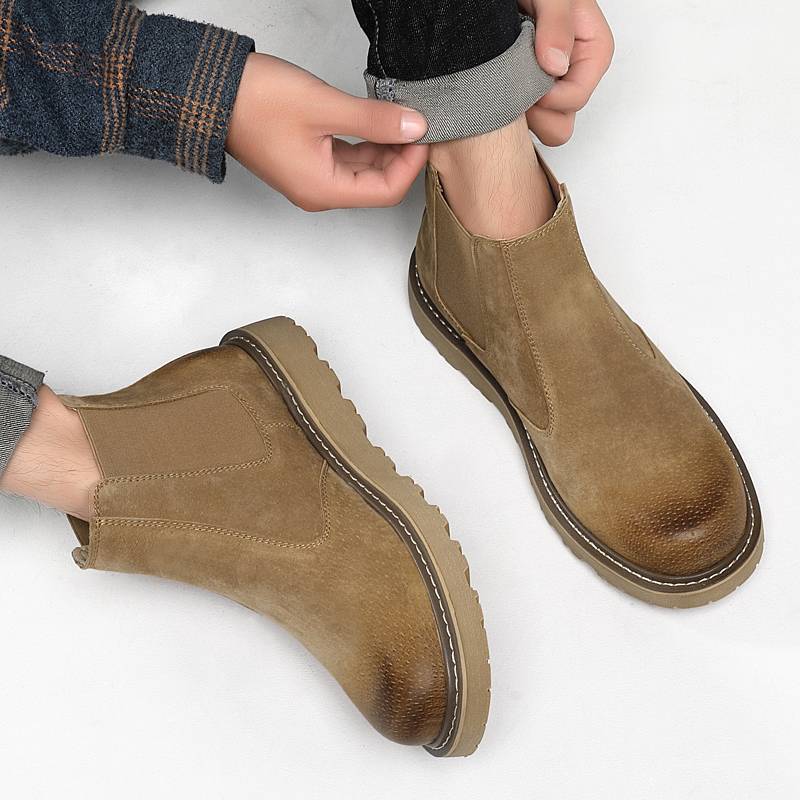 Chelsea boots men's high -top shoes, Yinglun Wind Martin Boots Retro Men's Shoes Winter Desert Boots Gang Bester Boots