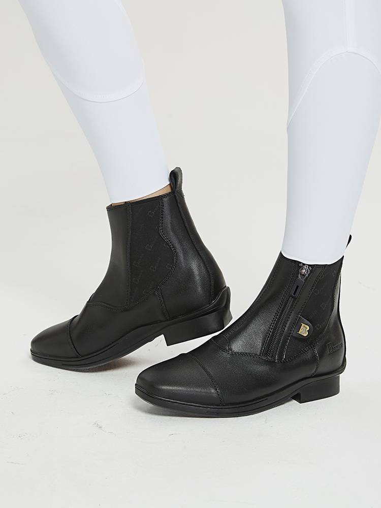 Eight -foot dragon header cowhide riding short boots, equestrian rider short boots, riding equipment, air -breathable men, girls, boots