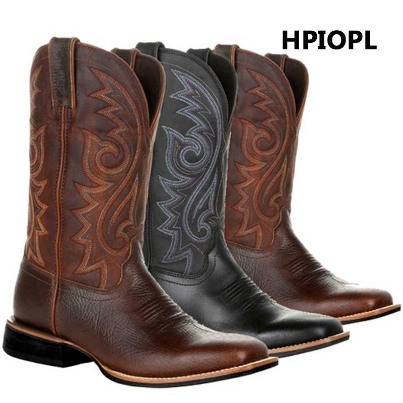 Spring and autumn new high -tube Chelsea boots and horse boots riding shoes men's motorcycle knight boots trend large size denim boots
