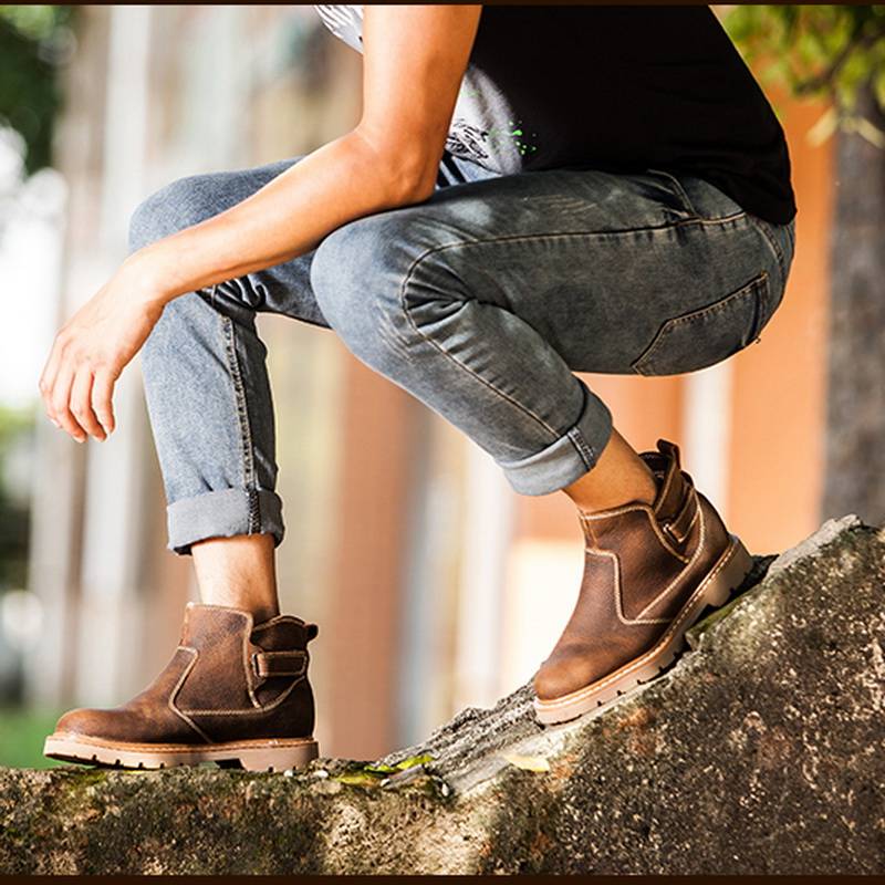 Special offer head layer cowhide boot boot boots leather knight boots men's tide breathable Martin boots female retro Mongolian horse boots