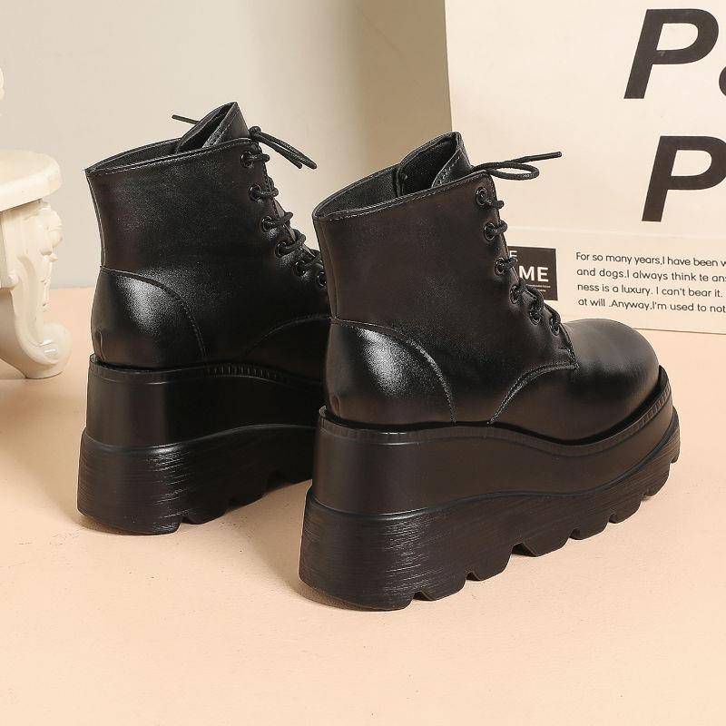 Slope and COS height shoes 20cm puffy cake bottom Martin boots autumn and winter British wind short boots female short boots increase bottom