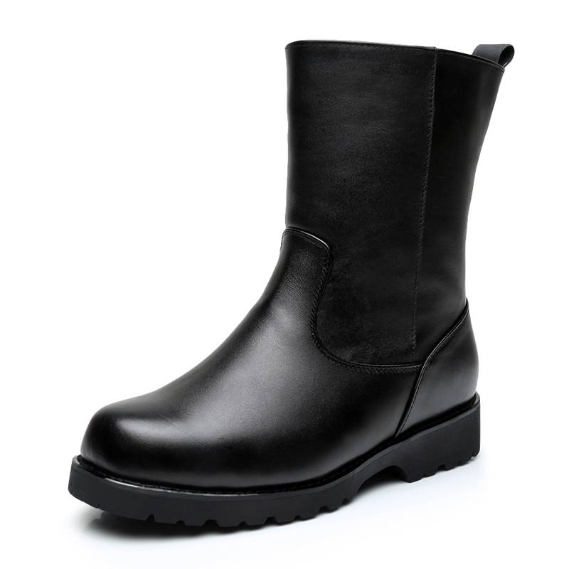 Men's boots in all cowhide leather boots Mongolian horse boots, fur coat, northeast cold -proof high tube wool snow boots
