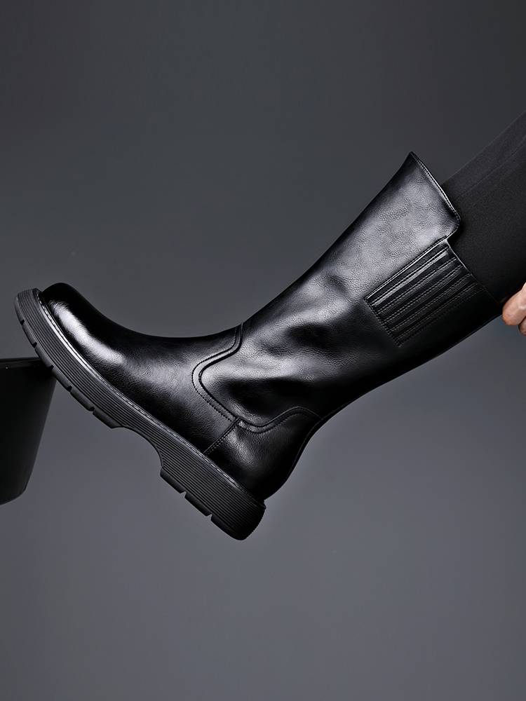 Cowhide Martin Boots Men's Boots Leather High Boot Boots Trends Pluffy Warm Horse Boots High Boots British Knight Boots