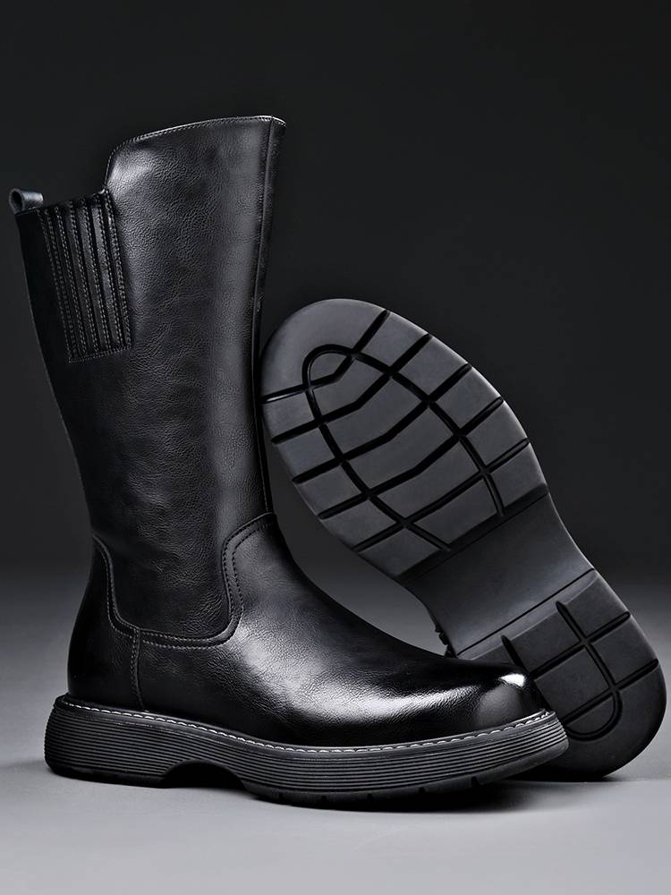 Cowhide Martin Boots Men's Boots Leather High Boot Boots Trends Pluffy Warm Horse Boots High Boots British Knight Boots