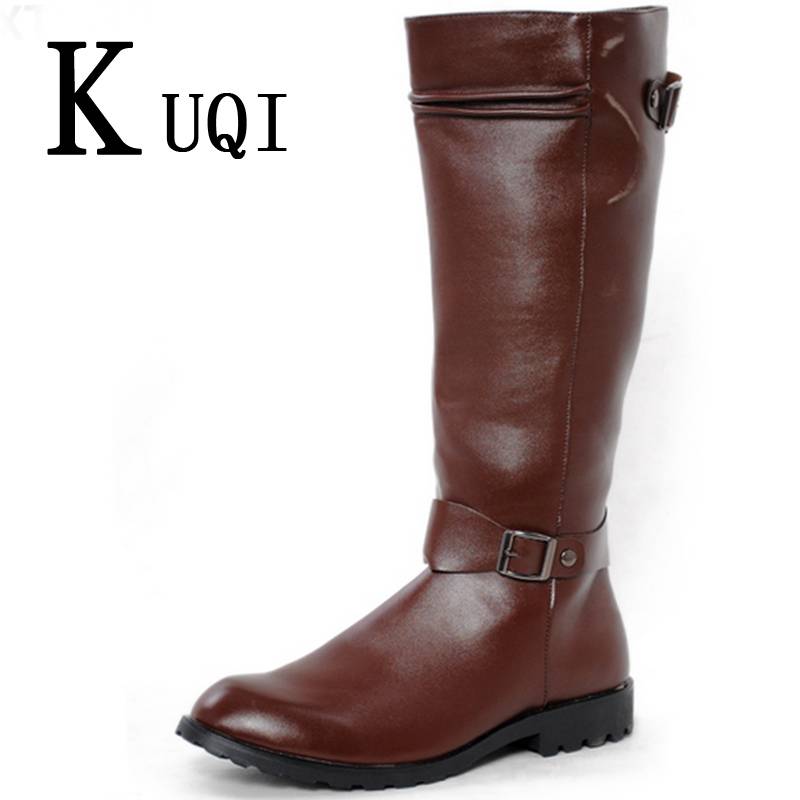 Autumn and winter high boots, high -top long -hand boots, high -pipe boots Korean version of men's trend British denim outdoor boots