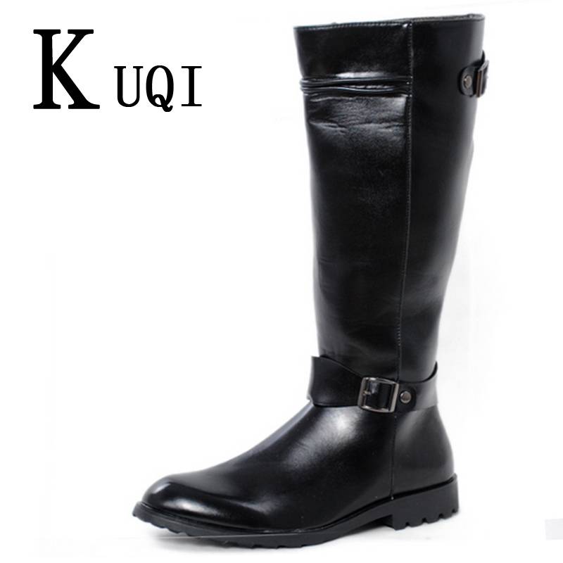 Autumn and winter high boots, high -top long -hand boots, high -pipe boots Korean version of men's trend British denim outdoor boots