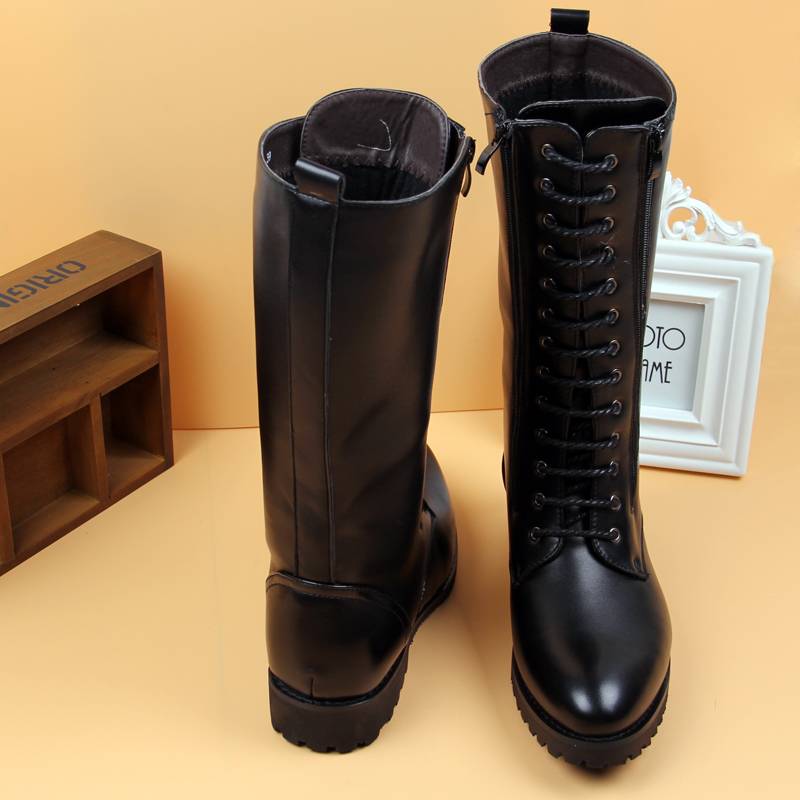 Summer breathable long tube men's Martin boots high -top men's boots high boots riding ride boots trend Gaobang leather boots lace