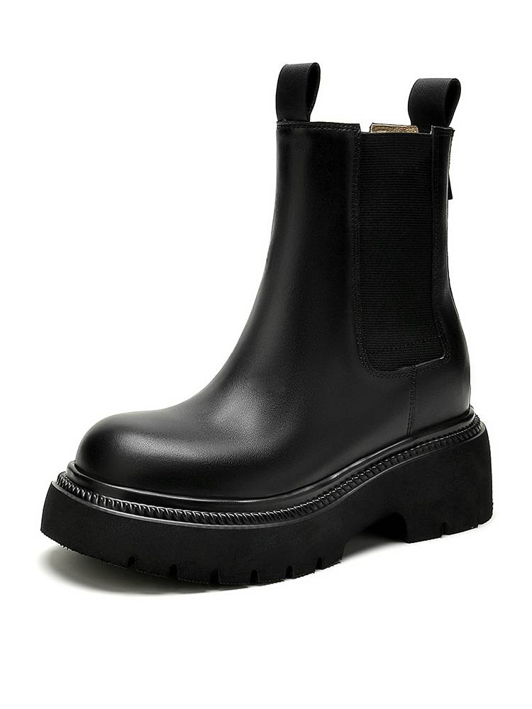 14 cm thick bottom Martin boots female small autumn short boots smoke boots increase in 12 cm and 8cm Chelsea 10 cm