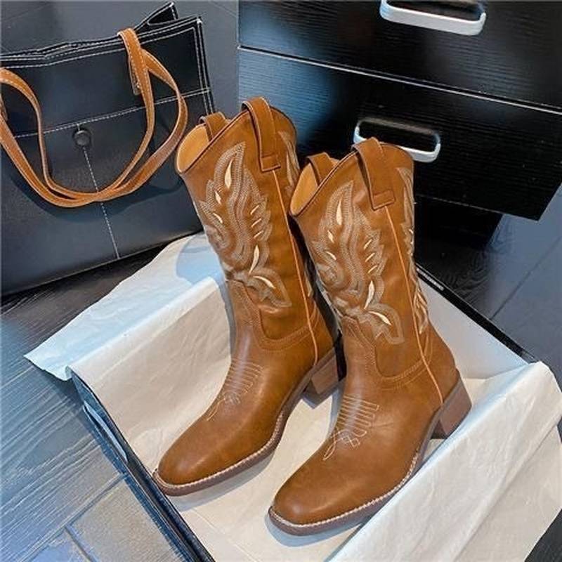 Xinjiang Traveling Putting Boots Summer Grassland Horse Riding Shoes Western denim Knight Boots Brown Martin Boots