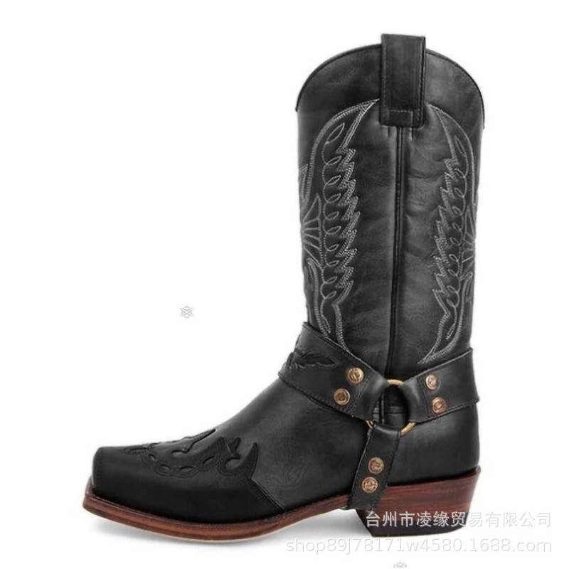 Women's boots and bird stitching Martin boots large size square and Roman boots retro medieval COS drama performance
