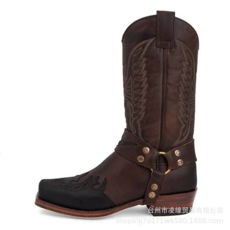 Women's boots and bird stitching Martin boots large size square and Roman boots retro medieval COS drama performance