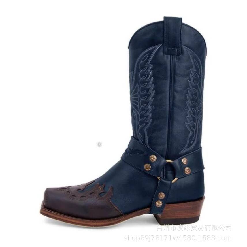 Women's boots and bird stitching Martin boots large size square and Roman boots retro medieval COS drama performance