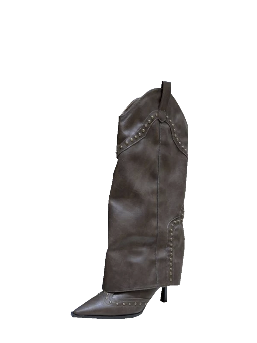 Pointed Health Boot 2024 Summer New Vintage High -Hee Tube Pipe Boots Niche Mapful Thin Fashion Boots Female