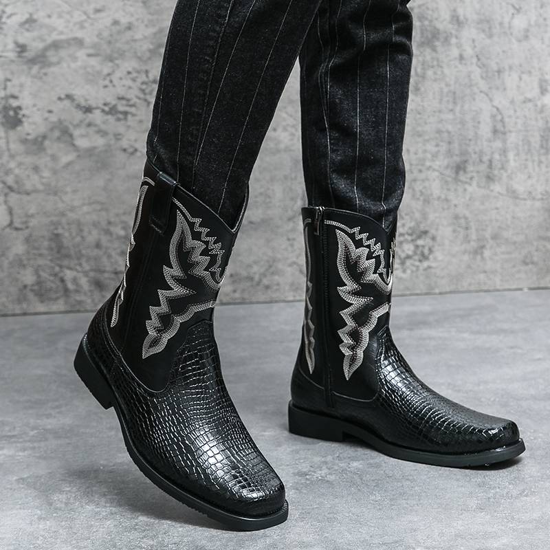 West Cowboy Martin Boots Back-in-the-In-Len wind zipper for Mongols to ride their boots in the autumn and winter