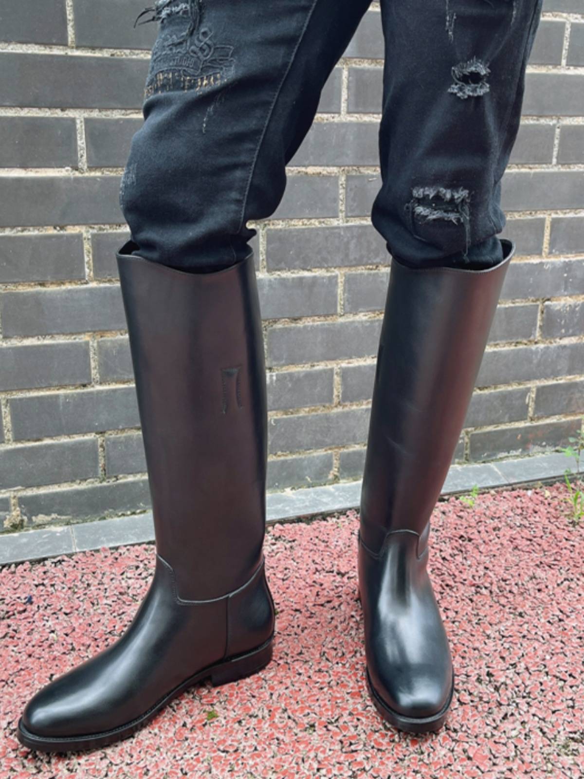 The first layer of cowhide instrument boots professional equestrian horses boots boots, knights, horse boots horses, high tube men and women leather boots