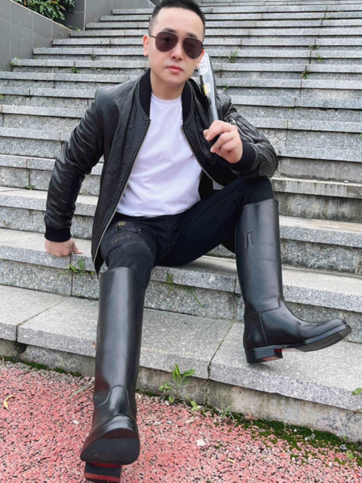 The first layer of cowhide instrument boots professional equestrian horses boots boots, knights, horse boots horses, high tube men and women leather boots