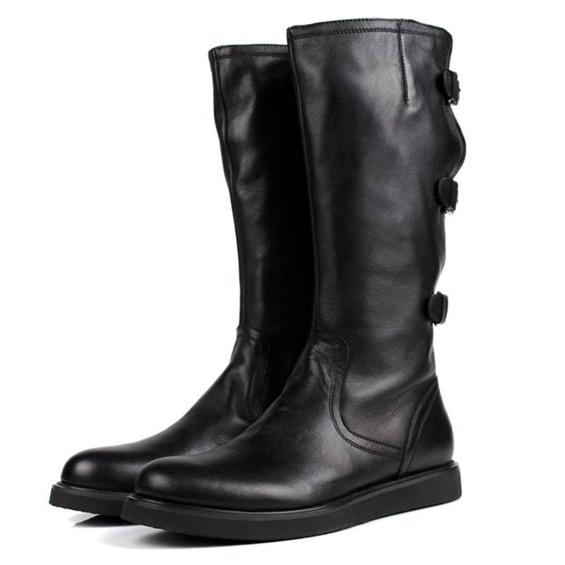 Men's soft cowhide high boots Mongolian boots male leather boot