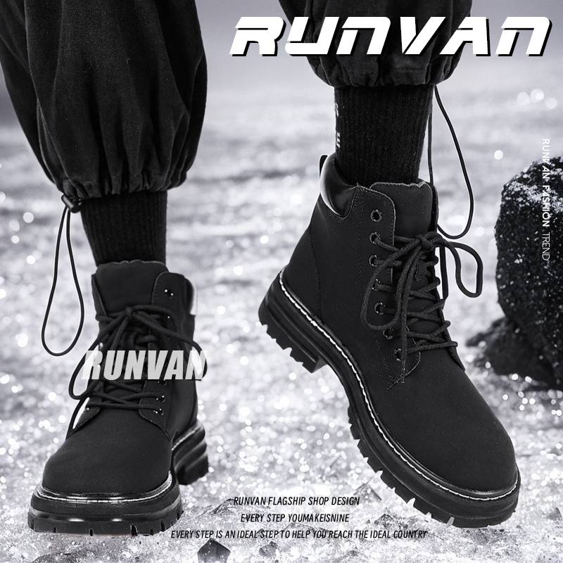 Spring and summer in the spring and summer Martin boots men's high -ranking American retro locomotive soft leather boots combat high -end sensory leather shoes