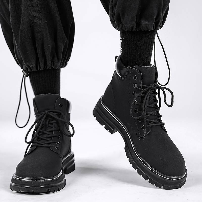 Spring and summer in the spring and summer Martin boots men's high -ranking American retro locomotive soft leather boots combat high -end sensory leather shoes