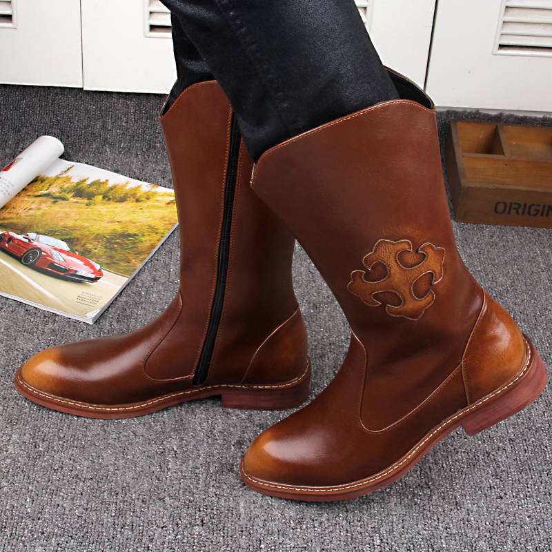Mongol boots, Martin boots, velvet in winter, flair in the air, long boots, high boots, horse boots
