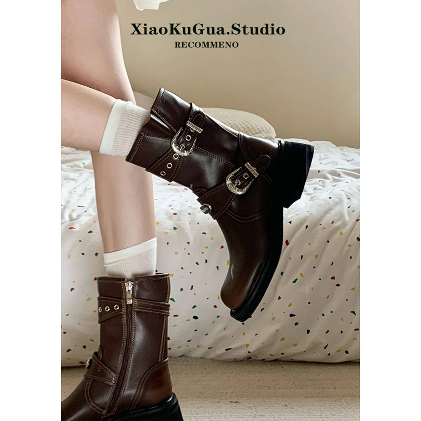 Zhao Zhao Yi and Old Merad Knight Boots Girl 2024 new summer Martin Boots West cowboy boots