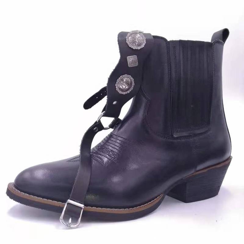 West Cowboy's short boots, retro-cooked horse boots