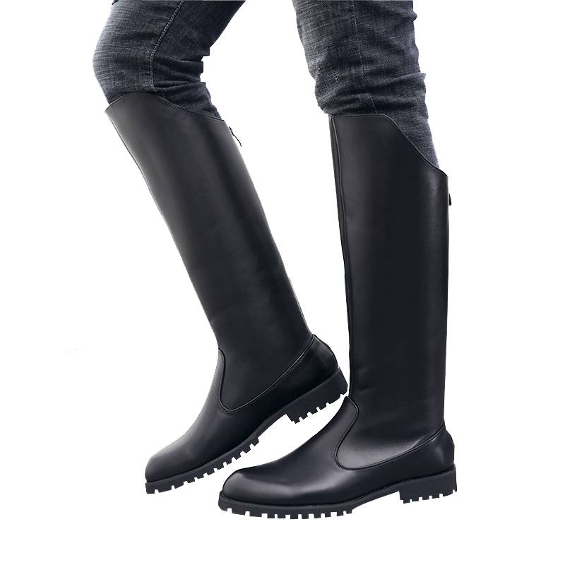 Pluffy high boots men's parade boots leather boots, leisure knight boots British pointed motorcycle boots boots