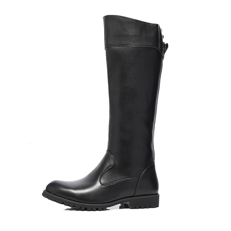 Pluffy high boots men's parade boots leather boots, leisure knight boots British pointed motorcycle boots boots